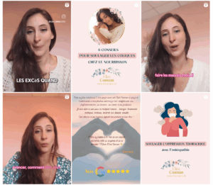 Page de présentation des publications sur le compte Instagram d'Élise Connan