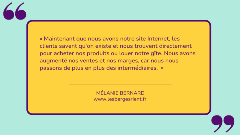 Mélanie a gagné en visibilité depuis qu'elle possède une « vitrine » en ligne